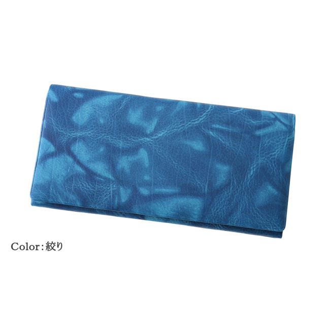 【キプリス】長財布(風琴マチ束入・単束付き)■AIZOME CALF