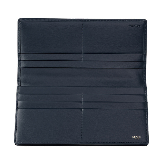 【キプリス】長財布(通しマチ束入・小銭入れなし)■ボックスカーフ