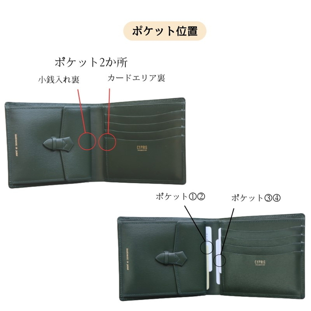 CYPRIS COLLECTION】二つ折り財布(小銭入れ付き札入・テングタイプ