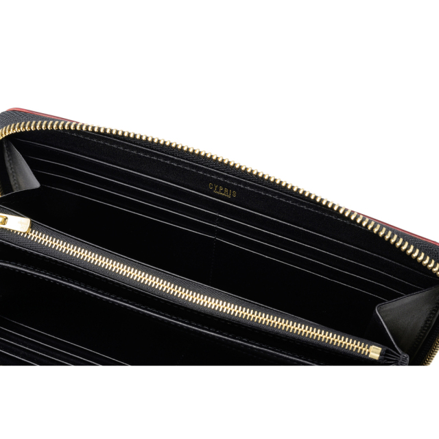 【キプリス】長財布(ラウンドファスナー)■漆×金箔 