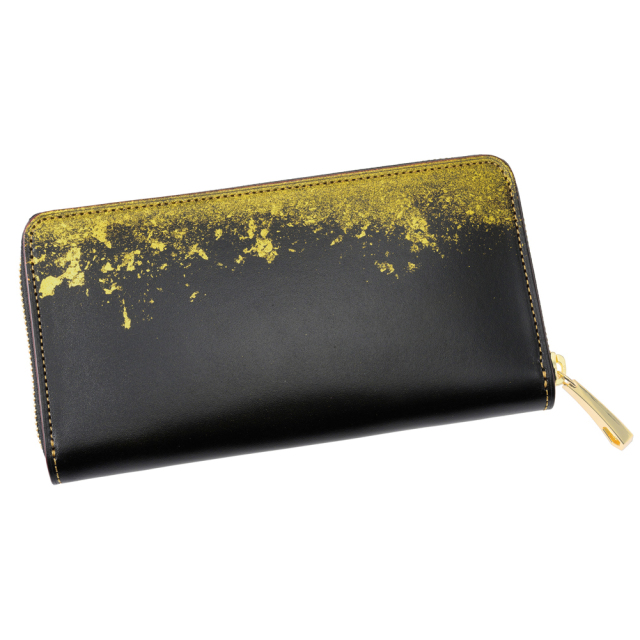 【キプリス】長財布(ラウンドファスナー)■漆×金箔 