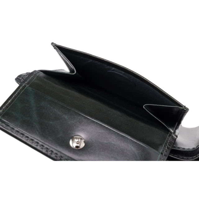 キプリス】二つ折り財布(小銭入れ付き札入)□オイルシェルコードバン
