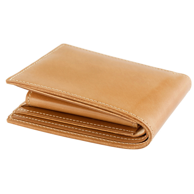 キプリス】二つ折り財布(小銭入れ付き札入)□ナチュラルコードバン