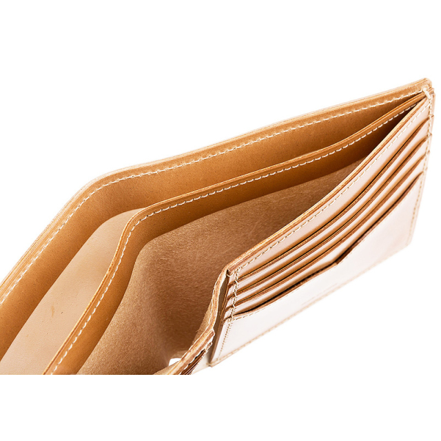 キプリス】二つ折り財布(カード札入)□ナチュラルコードバン