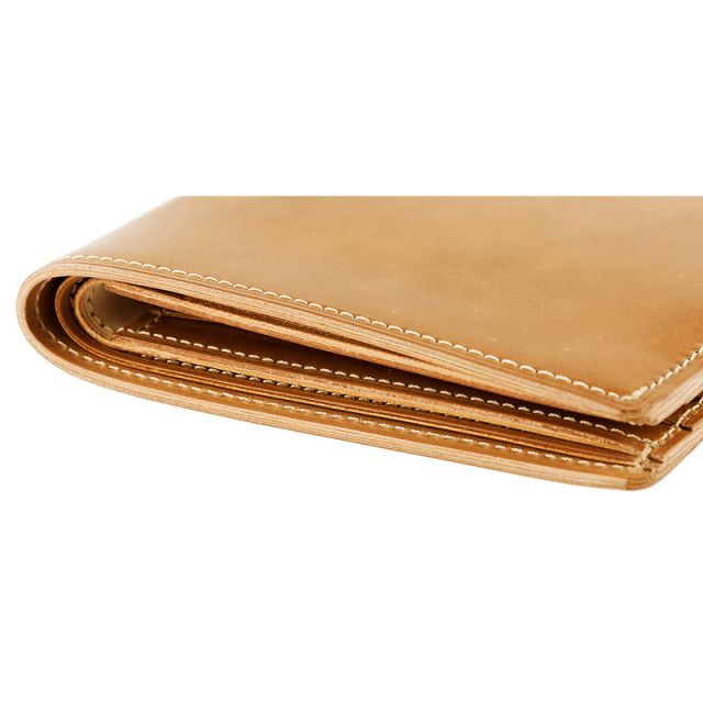 キプリス】二つ折り財布(カード札入)□ナチュラルコードバン