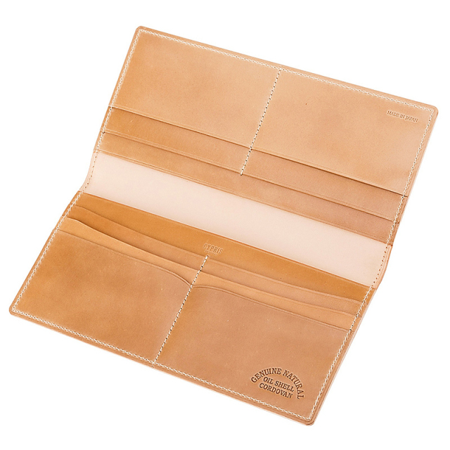 キプリス】長財布(マチなし束入・小銭入れなし)□ナチュラルコードバン