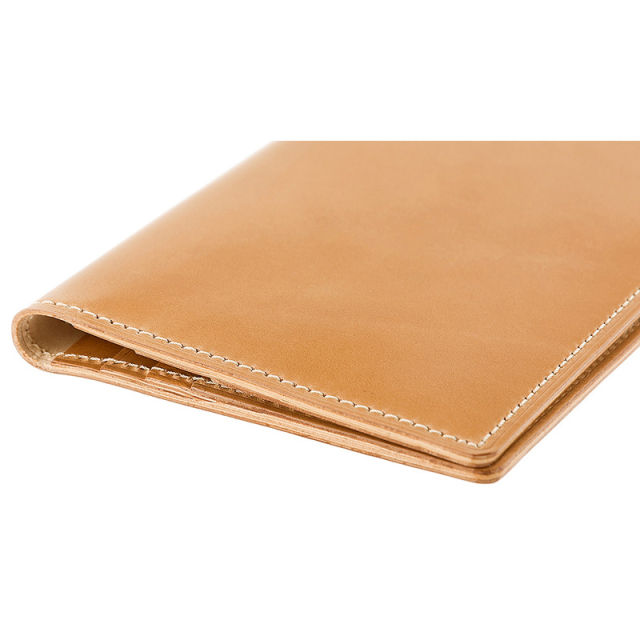 ナチュラルコードバン　マチ無し　薄型長財布　ダークブラウン キプリス】長財布(マチなし束入・小銭入れなし)□ナチュラルコードバン