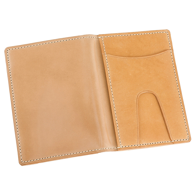 キプリス】パス入れ(二つ折り・2面)□ナチュラルコードバン