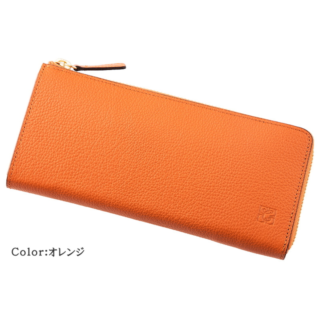 BVLGARI L字ファスナー 長財布 オレンジ キプリス】長財布(L字ラウンドファスナー束入)□キアーロ
