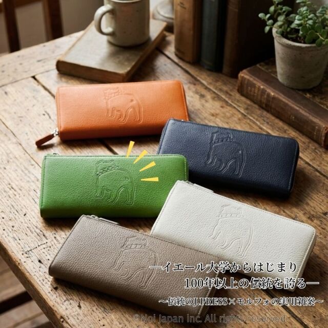 【J.PRESS】ハニーセル長財布(Ｌ字ラウンドファスナー)■バックブル