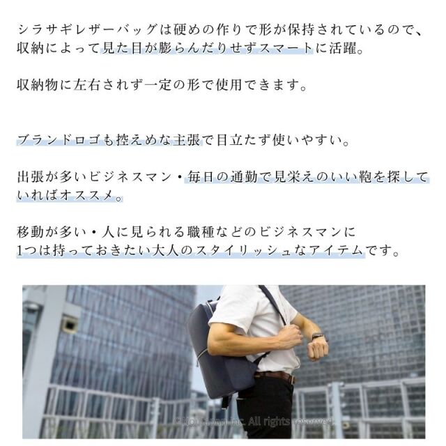 【キプリス】ビジネスバックパック■シラサギレザー