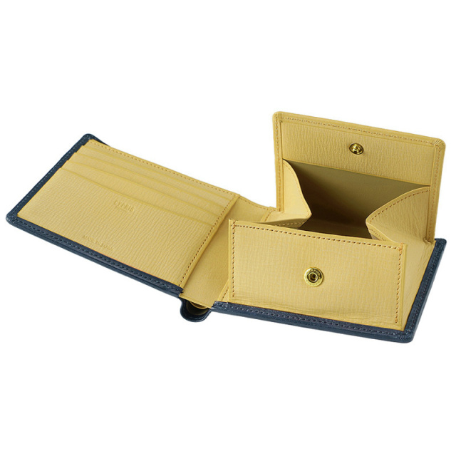 【キプリス】二つ折り財布(ＢＯＸ小銭入れ付き札入)■シラサギレザー