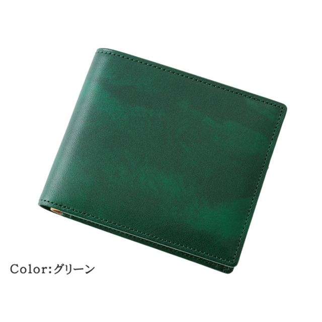 【キプリス】二つ折り財布(ＢＯＸ小銭入れ付き札入)■シラサギレザー