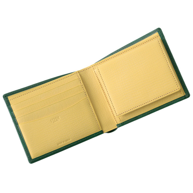 【キプリス】二つ折り財布(ＢＯＸ小銭入れ付き札入)■シラサギレザー