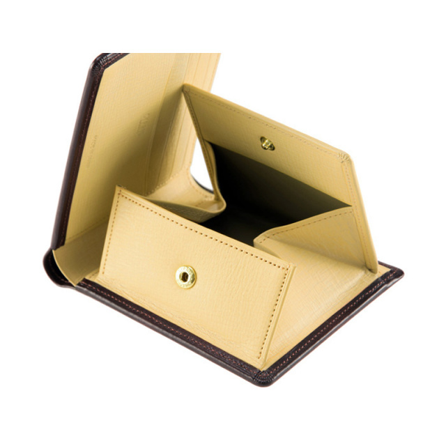 【キプリス】二つ折り財布(ＢＯＸ小銭入れ付き札入)■シラサギレザー