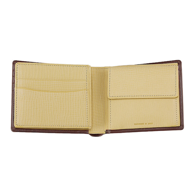 【キプリス】二つ折り財布(ベロ・小銭入れ付き札入)■シラサギレザー