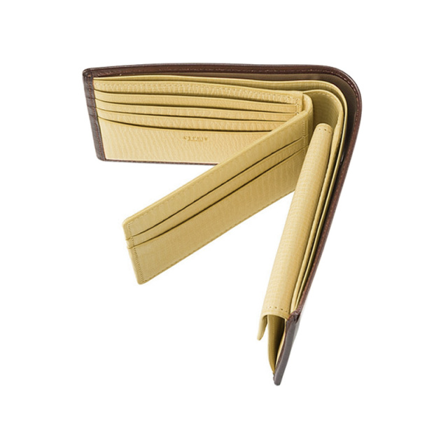 【キプリス】二つ折り財布(ベロ・小銭入れ付き札入)■シラサギレザー