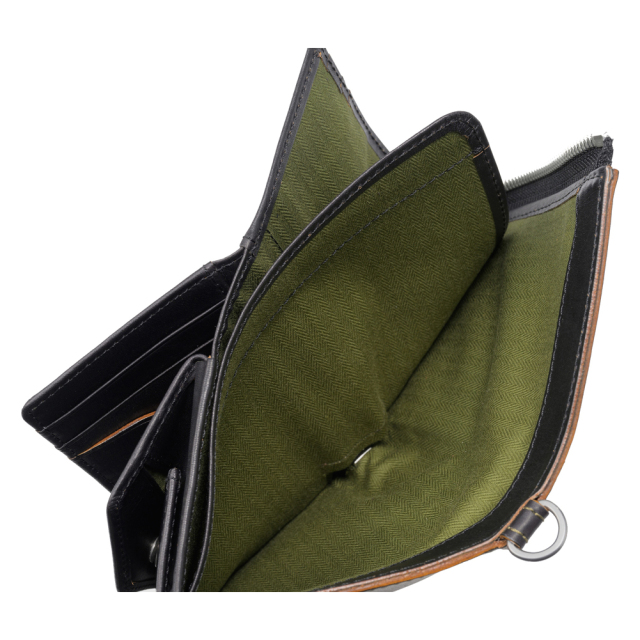 ノイインテレッセ】二つ折り財布(縦型L字ラウンドファスナー・中ベロ