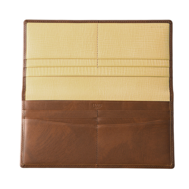 【キプリス】長財布(マチなし束入・小銭入れなし)■シラサギレザー