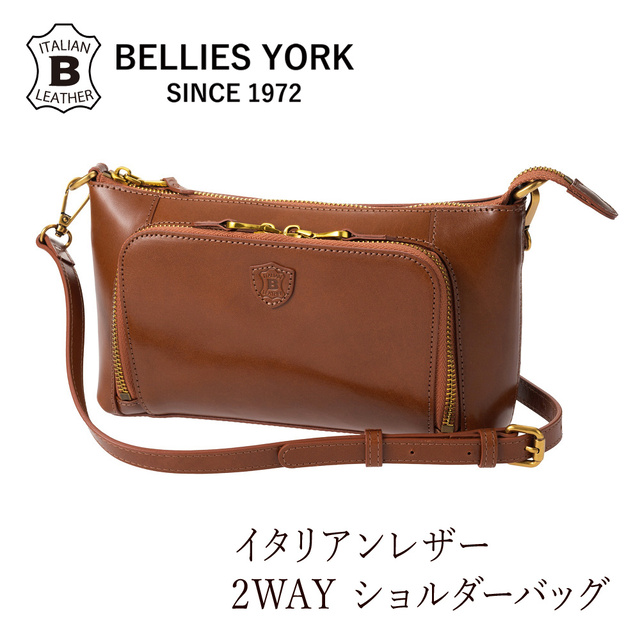 BELLIES YORK】2way ショルダーバッグ□イタリアンレザー