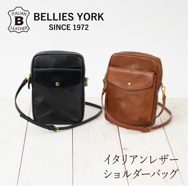 【BELLIES YORK】 ショルダーバッグ■イタリアンレザー