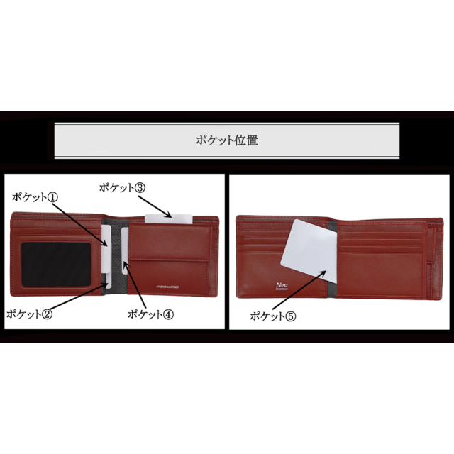 ノイインテレッセ】二つ折り財布(中ベロ・小銭入れ付き札入)□ヴィッケルン