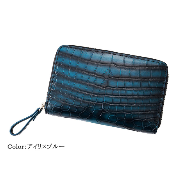 ロダニア】二つ折り財布(ミドルウォレット)□グラデ－ションクロコダイル