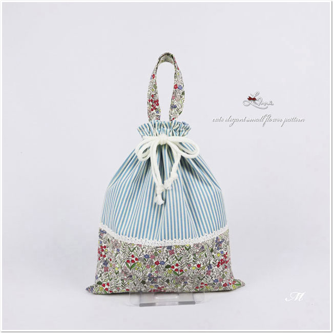 持ち手付き巾着袋