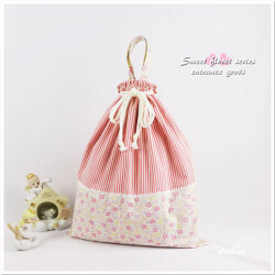 持ち手付き巾着袋