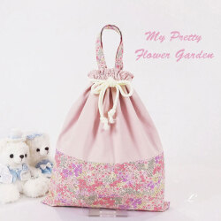 入園入学グッズ手作り幼稚園保育園用の女の子用巾着l