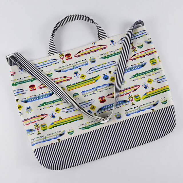 絵本袋 図書袋 ショルダー 蓋付き 男の子 幼稚園 小学校 ハンドメイド  