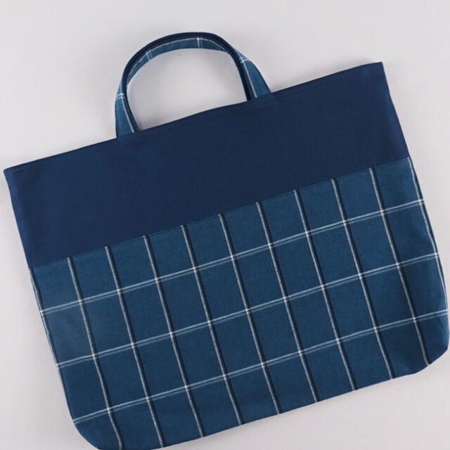 レッスンバッグ 大きめ | 入園入学グッズ 幼稚園 保育園 チェック 35