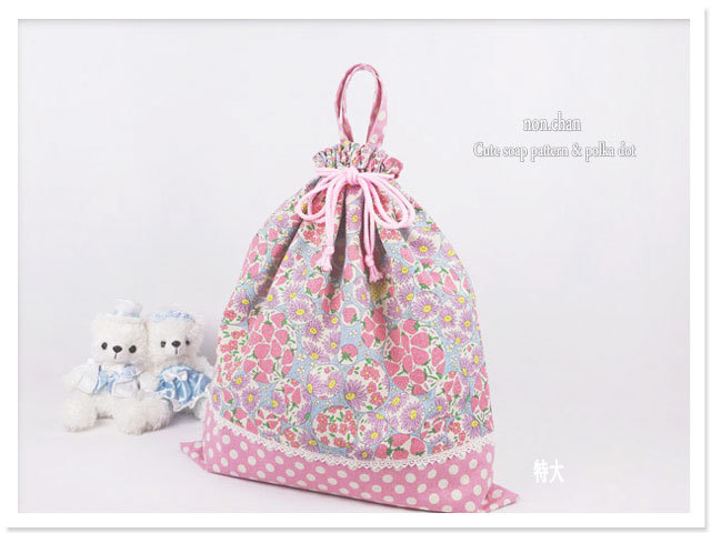 ちゃんまる☆女の子に大人気のリボン柄☆巾着袋 入園 入学 洗い替え 1087744a27bb5e4b6e47c6c519f3c8
