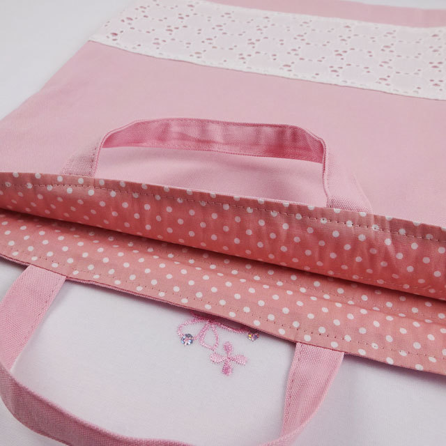 入園グッズ 3点セット ハート レース 刺繍 レッスンバッグ 上履き入れ 巾着袋 幼稚園 保育園 通園バッグ 手作り 入学 ハンドメイド 通販のんちゃん