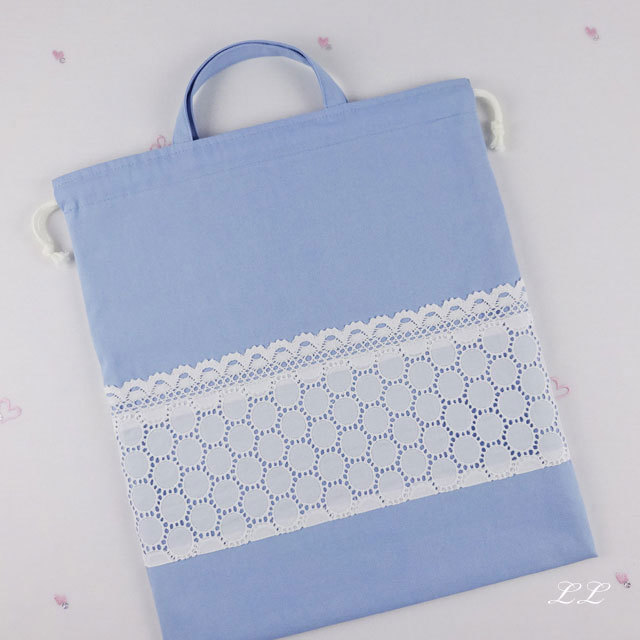 入園入学グッズ 保育園 幼稚園 | 巾着袋 【 レース・刺繍 】 お