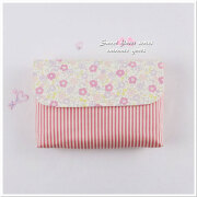 New 保育園 幼稚園 入園グッズ【 横入れタイプ 封筒型 お弁当袋】  小花 ピンク リバティ風 女の子用