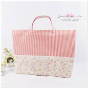 New レッスンバッグ 大きめ | 入園入学グッズ 手提げ 通園バッグ 小花 ピンク リバティ風 女の子用