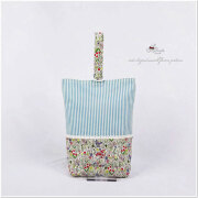 New 入園入学グッズ シューズバッグ 上履き入れ リバーシブル女の子用 リバティ風 小花 ブルー