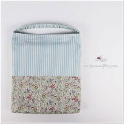 New 入園入学グッズ 【  座布団カバー 防災頭巾カバー  】女の子用 リバティ風 小花 ブルー