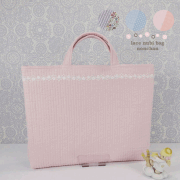 【イブル ヌビ ピンク・ブルー・パープル】 レッスンバッグ 大きめ | 入園入学グッズ 手提げ 通園バッグ 女の子