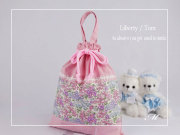 リバティ 入園入学グッズ 巾着袋【M】 持ち手付き 30×25 体操服入れ お着替え袋 女の子 オシャレなトム＆レース