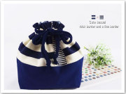 入園入学グッズ 【 お弁当袋 巾着袋 】 ボーダー柄【コン】男女兼用