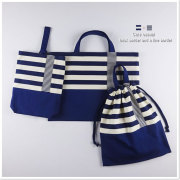 【2日以内発送】 入園入学グッズ 3点セット【 レッスンバッグ・上履き入れ・巾着袋】 幼稚園 保育園 ボーダー柄【コン】男女兼用