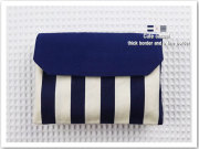 保育園 幼稚園 入園グッズ【 横入れタイプ 封筒型 お弁当袋】 ボーダー柄【コン】男女兼用