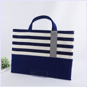 キルティング 【レッスンバッグ】 通園バッグ 入園グッズ ボーダー柄【コン】男女兼用