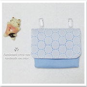 入園入学グッズ 【 移動ポケット】サークル レース 刺繍 ブルー 女の子用