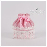 入園入学グッズ 【 コップ袋 巾着袋 】 サークル レース 刺繍 ピンク 女の子