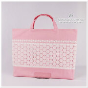 レッスンバッグ 大きめ | 入園入学グッズ 手提げ 通園バッグ サークル レース 刺繍 ピンク 女の子