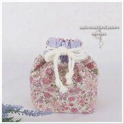 入園入学グッズ 【 コップ袋 巾着袋 】 花柄 紫 ラベンダー 女の子