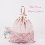 ♬35　あやたろさま　ハンドメイドオーダー専用　ビッグサイズお着替え袋 巾着袋LL 40×35 - お着替えもラクラク収納! 持ち手付き お着替え